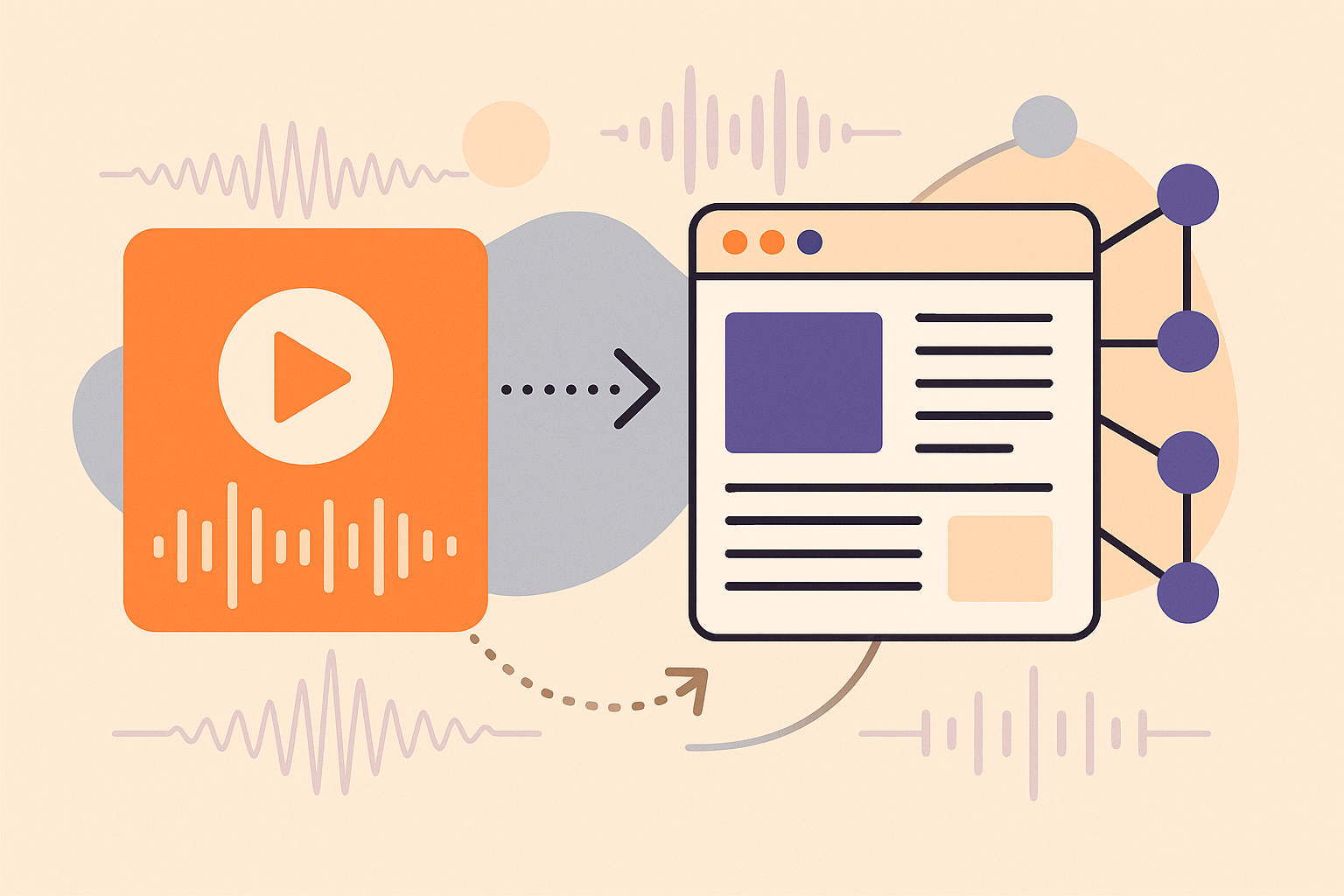 Podcast to web link conversion